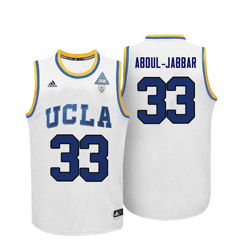 Men UCLA Bruins #33 Kareem Abdul-Jabbar College Basketball Jerseys-White - Click Image to Close